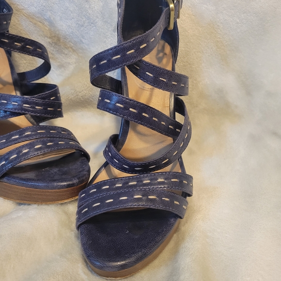 UGG Navy Leather Strappy Heels - Picture 2 of 14